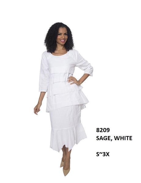 Ella Belle White Linen Set 8209 Summer 2020