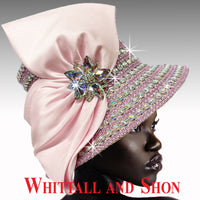Whittall & Shon Pink AB Opulent Jewel Encrusted Bucket Hat 2520 FABERGE Spring 2022