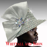 Whittall & Shon Silver AB Opulent Jewel Encrusted Bucket Hat 2520 FABERGE Spring 2022
