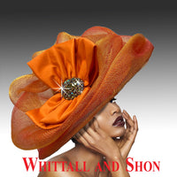 Whittall and Shon Souffle Orange Fashion Hat 2854 Fall 2022