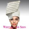 Whittall & Shon White Sequin Tower Pillbox Flambeau 2875 Hat Spring 2022