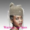Whittall & Shon Silver Crystal Veil Bubble  PillBox Hat 2889 Genie Spring 2022
