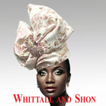 Whittall & Shon Pink Exotic Draped Turban with Jewel Brooch Hat 2518 ABABA Fall 2025