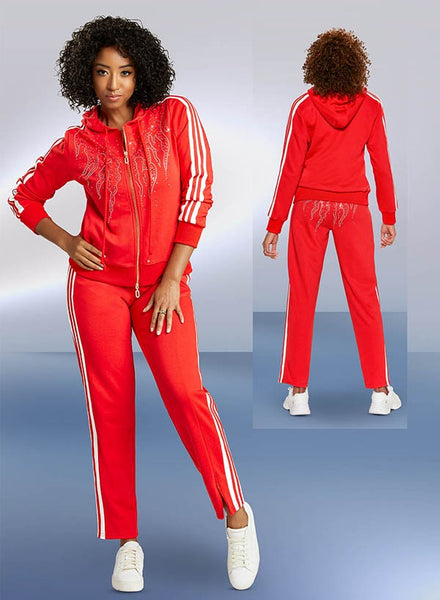 Donna Vinci Red Tunic & Pant Set 21019 Spring 2022