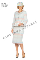 Giovanna Pink Multi Skirt Suit G1141 Spring 2021