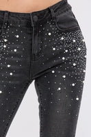 Vocal Plus Size Black Pearl and Stone Denim Pant IM2165PX Spring 2022